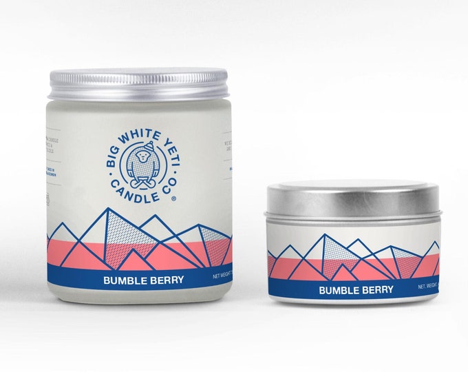Bumble Berry Soy Candle - 6oz tin or 8oz frosted glass jar