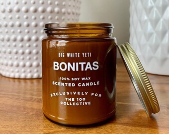 Bonitas for RAYNE IX Soy Candle- 8oz Amber Jar