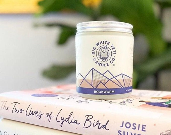 Bookworm Soy Candle - 6oz tin or 8oz glass jar