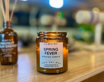 Spring Fever -  Limited Edition Soy Candle -  8oz amber glass jar