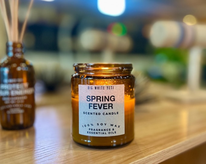 Spring Fever -  Limited Edition Soy Candle -  8oz amber glass jar