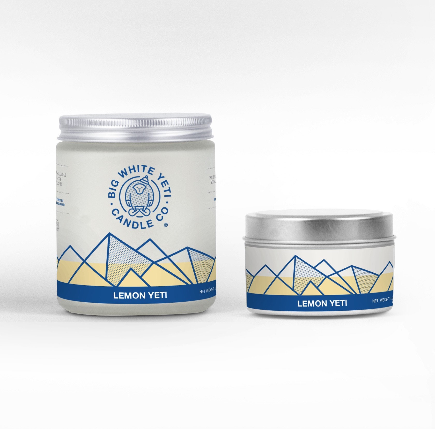 Lemon Yeti Soy Candle - 6oz tin or 8oz frosted glass jar