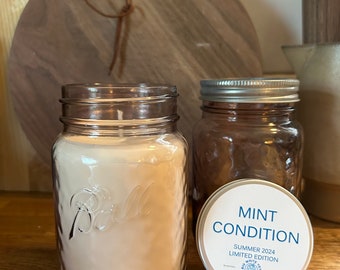 Mint Condition - 16oz Rose Pink Ball Mason Jar Soy Candle