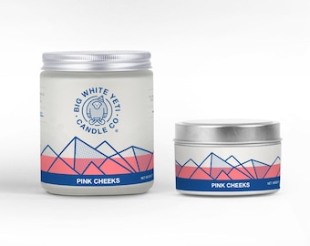Pink Cheeks Soy Candle -  8oz glass jar or 6oz silver tin