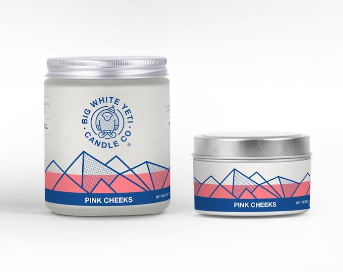 Pink Cheeks Soy Candle -  8oz glass jar or 6oz silver tin