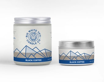 Black Coffee Soy Candle - 6oz tin or 8oz frosted glass jar