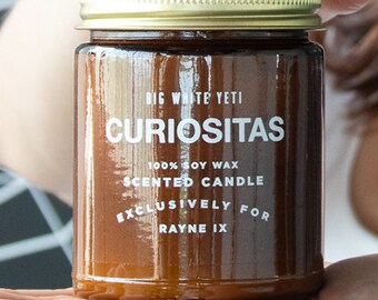 Curiositas for RAYNE IX Soy Candle- 8oz Amber Jar