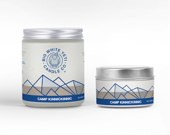 Camp Kinnickinnic Soy Candle - 6oz tin or 8oz frosted glass jar