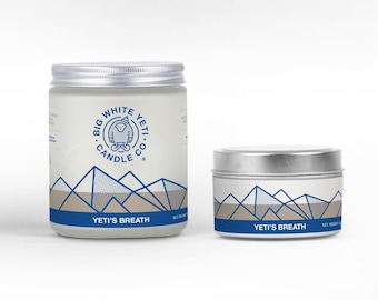 Yeti's Breath Soy Candle - 6oz tin or 8oz frosted glass jar