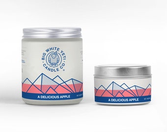 A Delicious Apple Soy Candle - 6oz tin or 8oz frosted glass jar