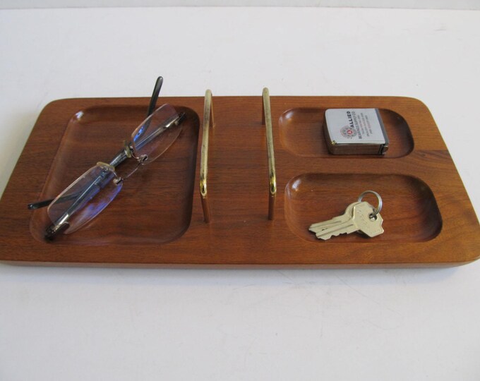 Men's Vanity Tray Dresser Organizer Walnut Valet Etsy