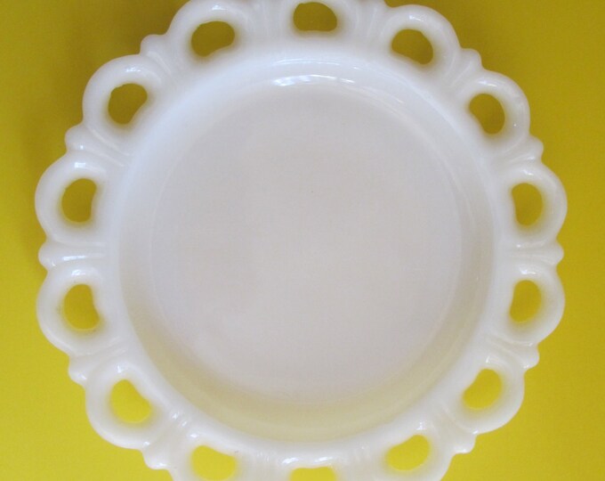 Vintage Milk Glass Plate Plates Decorative Plates Etsy