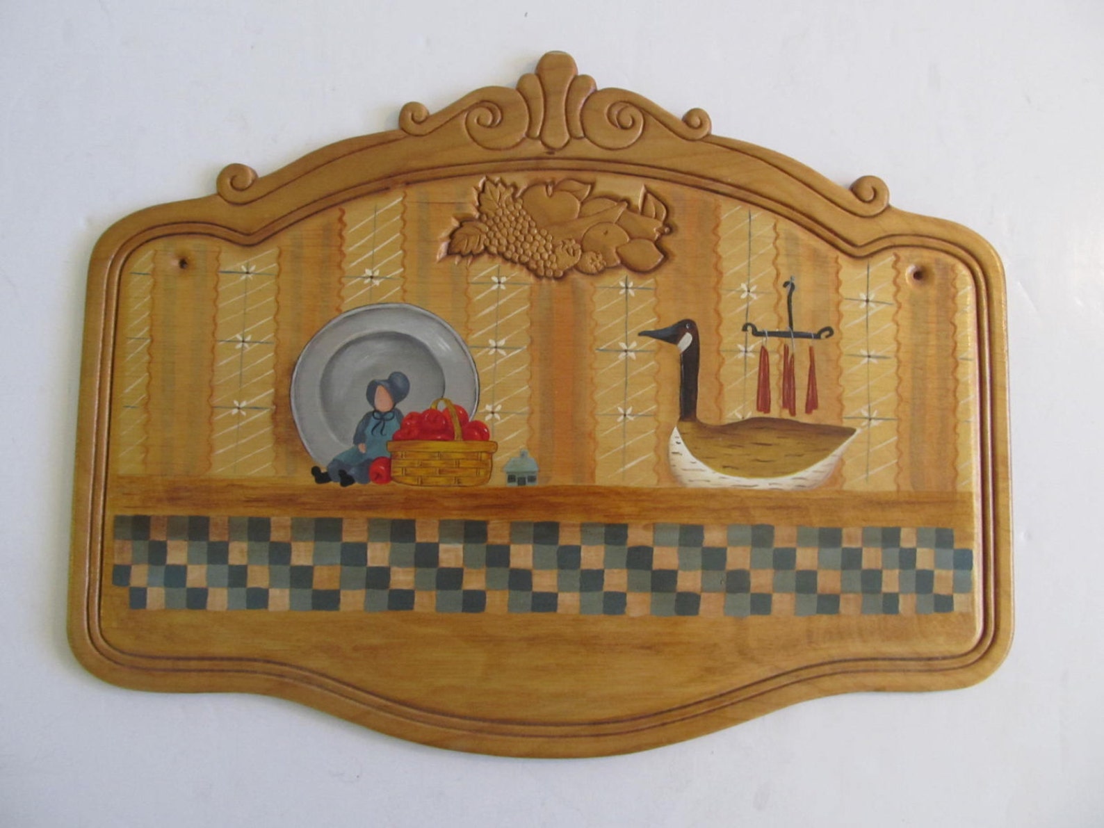 Folk Art Folk Art Wall Decor Folk Art Wall Plaque Wall Etsy