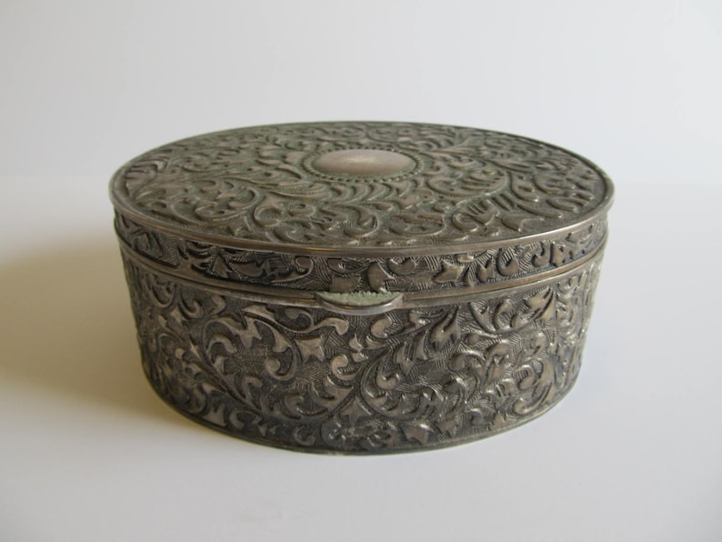 Silver Jewelry Box Silver Felt Lined Silver Jewelry Box Silver Trinket Box Valentines Day Vintage Jewelry Boxes Silver Boxes Jewelry Boxes