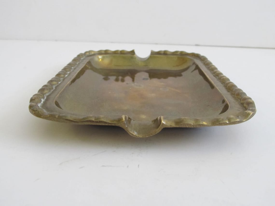 Ashtrays Solid Brass Decorative Crafts Inc. Brass Ashtray Etsy