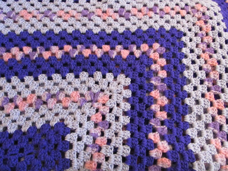 Afghan Lap Afghan Vintage Blanket Crocheted Blanket Etsy