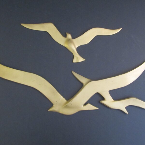 Brass Seagulls, Brass Gulls, Brass Birds, Brass, Brass Wall Decor, Mid Century Seagulls, Modern Art, Mod, Modern Wall Decor, Korea