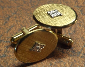 Mens Regency 12K gold filled Diamond Chip cufflinks by Amway Artisan