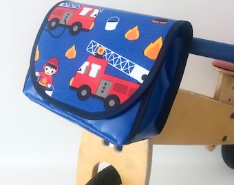 Handlebar bag for children, boys, fire brigade