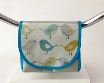 Handlebar bag for children and adults, pastel, birds