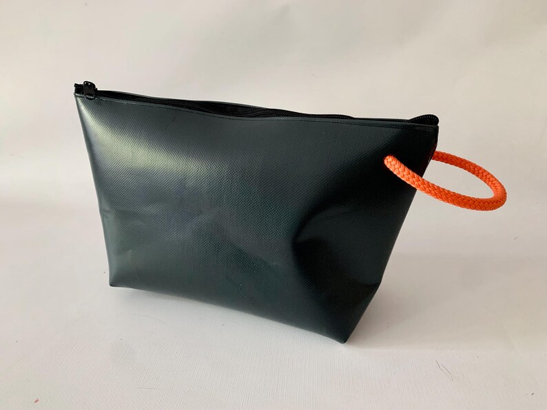 Hanging Toiletry Bag, Lunch Bag Made of Truck Tarpaulin, Maritime, Wet