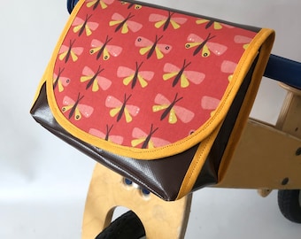 Handlebar bag, bicycle bag for children's bikes, balance bikes, butterflies