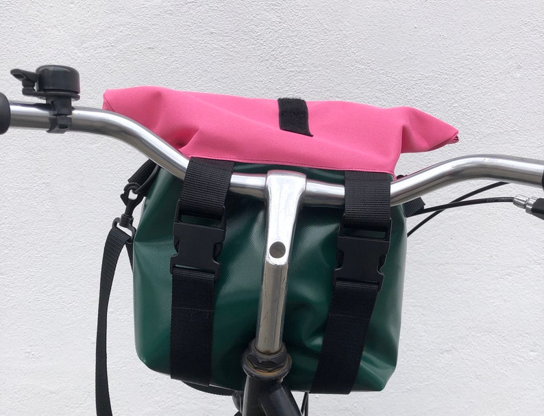 Large, waterproof handlebar bag with removable, adjustable strap image 2
