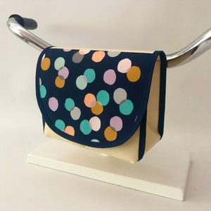 Handlebar bag, bicycle bag, handlebar bag with colorful dots, waterproof handlebar bag, handlebar bag for children, handlebar bag for women, lunch bag