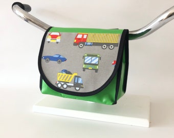 Handlebar bag, bicycle bag, handlebar bag for children, handlebar bag for boys, handlebar bag for cars, ambulances, police