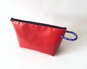 Hanging toiletry bag, lunch bag made of truck tarpaulin, maritime, wet bag