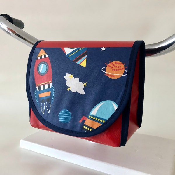 Lenkertasche, Fahrradtasche, Lenkertasche Kinder, Lenkertasche Jungs, Lenkertasche Raketen, Planeten, Universum