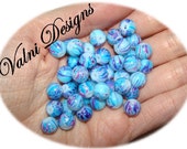 45 Spray Painted Glass Beads, 8mm-Hole 1mm (Color Light Blue )
