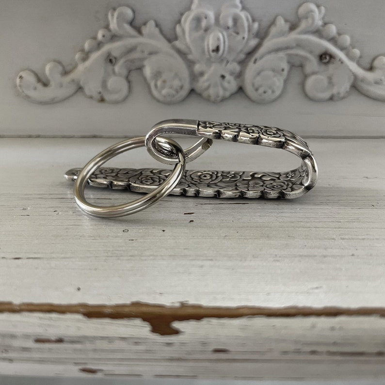 Spoon Purse Hook Keychain Key Finder Silverplate Floral Etsy