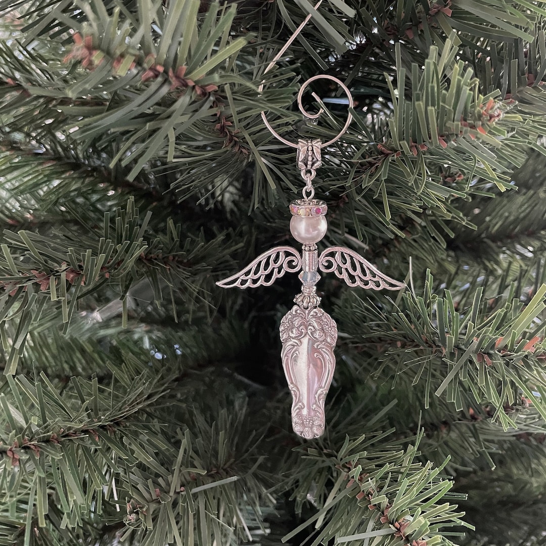 Spoon Ornament Angel Ornament Vintage Silverplate Spoon Etsy