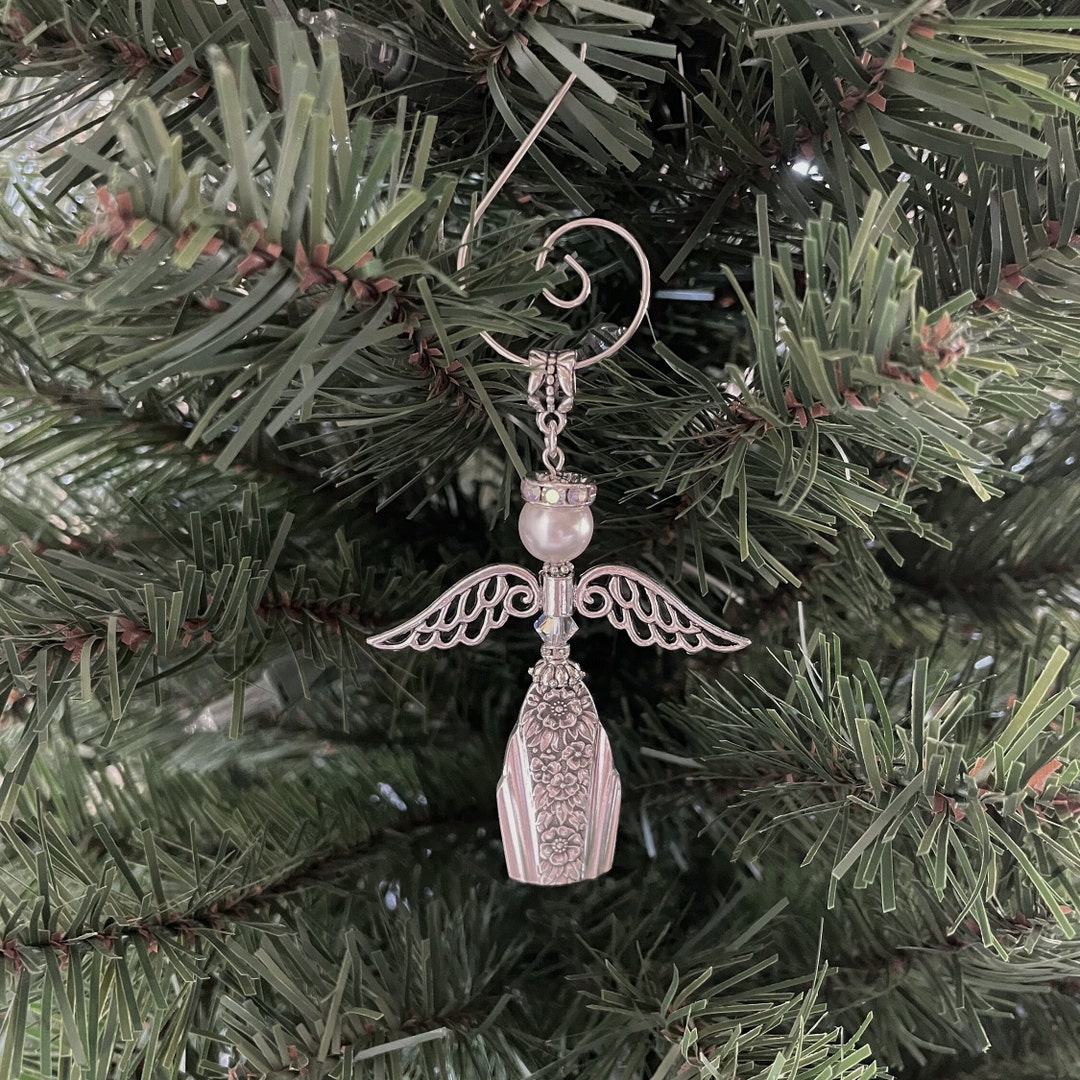 Spoon Ornament Angel Ornament Vintage Silverplate Spoon Etsy