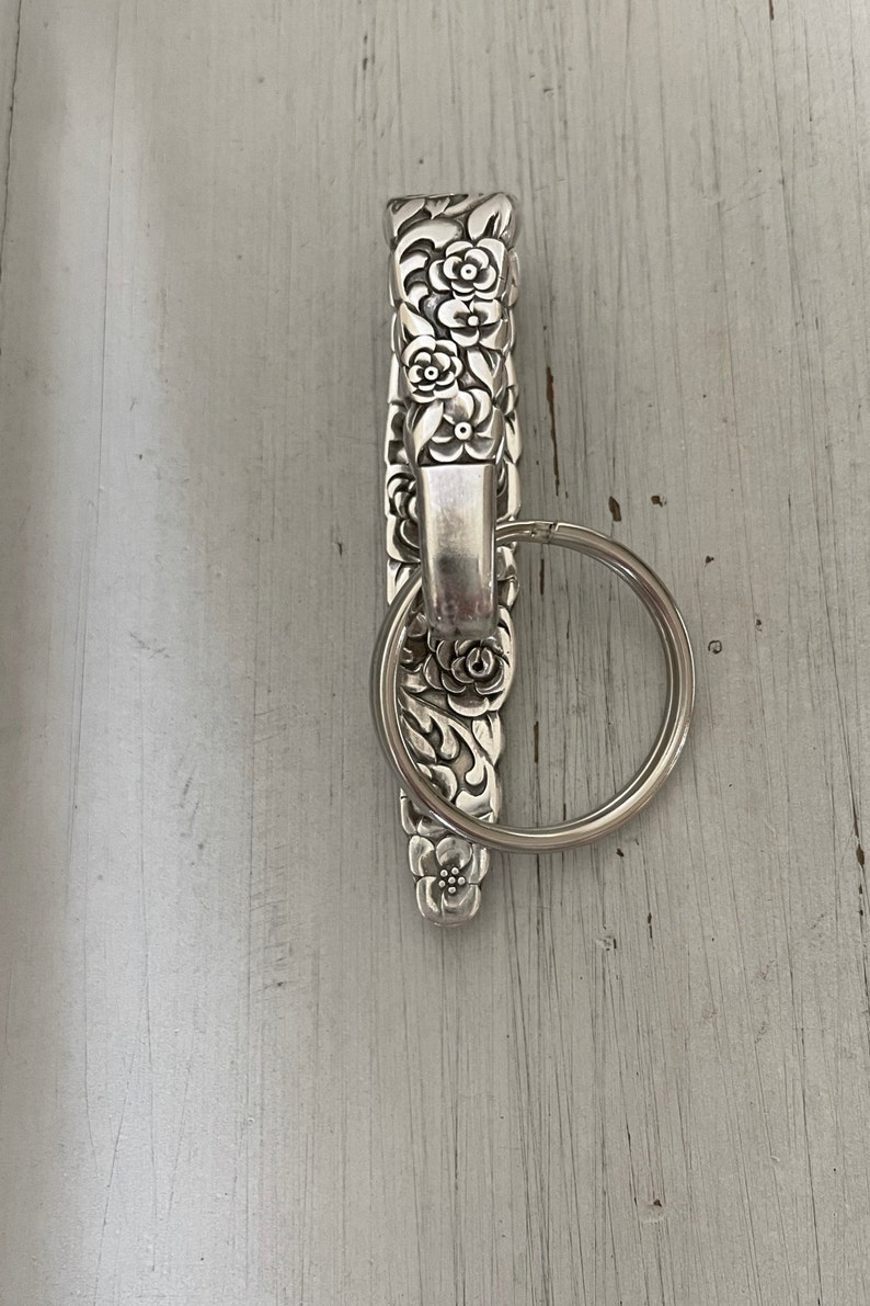 Spoon Purse Hook Keychain Key Finder Silverplate Floral Etsy