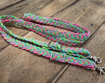 READY TO SHIP - 8' braided loop reins with bling