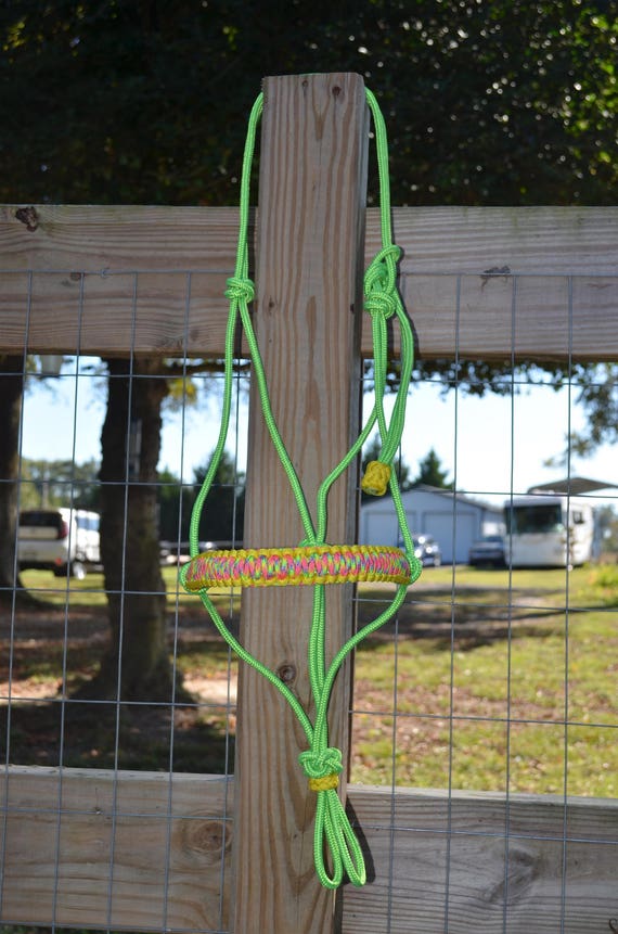 1/4 Premium rope halter with braided paracord noseband Etsy