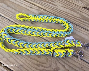 READY TO SHIP - 6' braided loop reins with bling