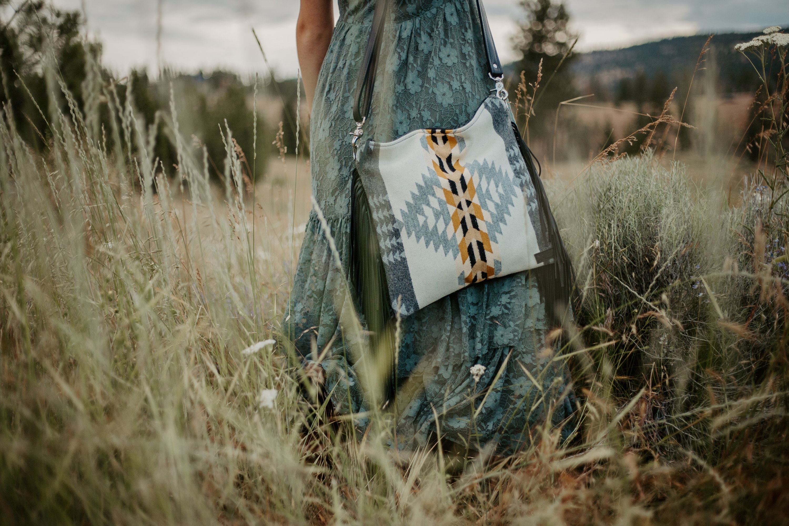 Pendleton Round-Up Large Aztec Fringe Crossbody