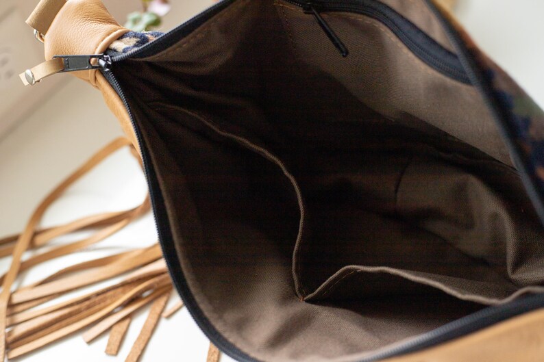 Slouchy Sling Bag in Mission Trails Pendleton Wool with Fringed Strap, Moon Bag, Fanny Pack, Crossbody Bag image 5