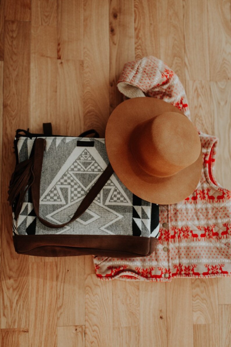 Geometric Diaper Bag in Pendleton Wool Fabric Oversized tote Etsy