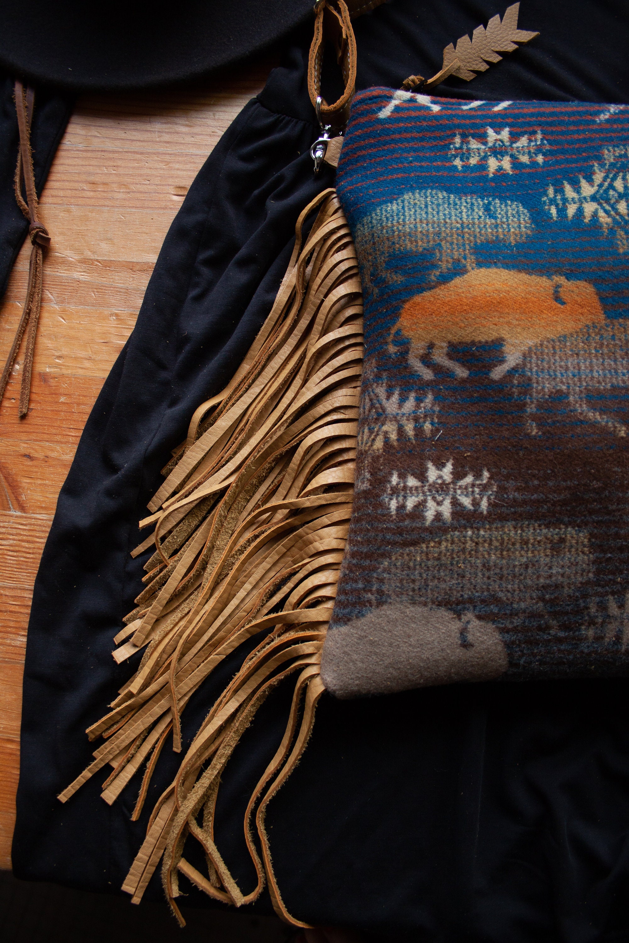 Western Buffalo Crossbody purse in Pendleton Wool leather Etsy