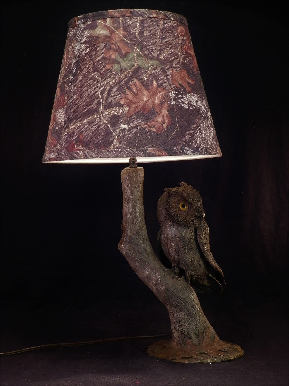 Limited Edition Original Signed Bronze Screech Owl~Bird Lamp~Light~Wildlife Sculpture~Statue~Wildlif