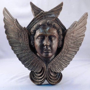BRONZE architektonischen geflügelten Engel ~ Cherub Wanddekoration ~ Art-Deco-Stil ~ heiße Bronzeguss mit Wachsausschmelzverfahren ~ handgemachte Skulptur
