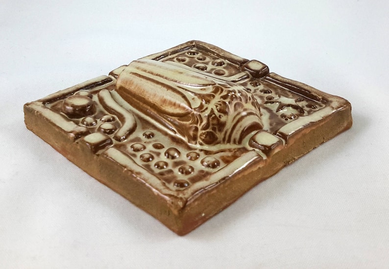 Handcrafted Hand Painted Tile Made For BAPS Bay Area Pottery Show 1999