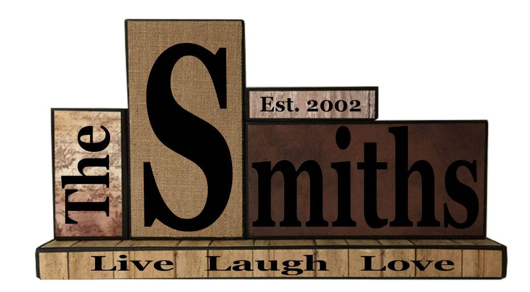 Custom Rustic Handmade Wood Decor -- Custom Family Name Set -- Wood ...