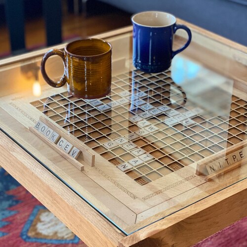 Rustic Puzzle Coffee Table With Removable Glass Top Includes Etsy