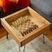 Rustic Chess and Checkers Table With Removable Glass Top - Chess and ...