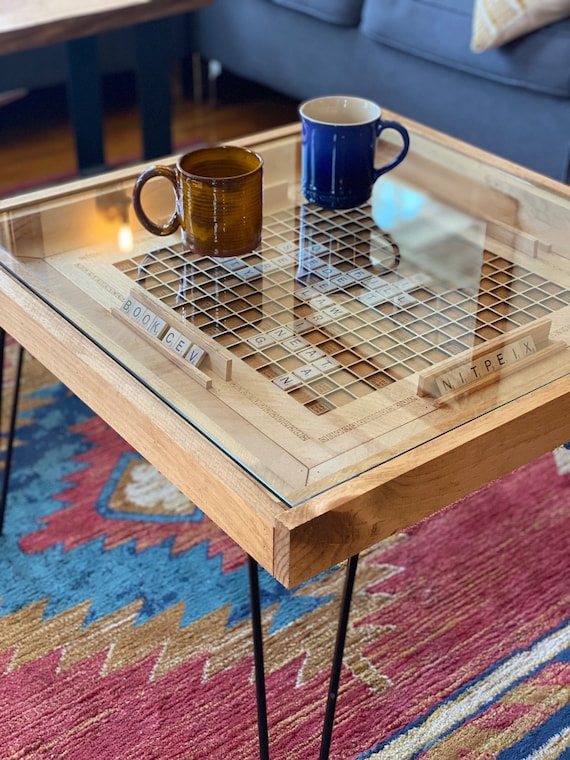 Rustic Scrabble Coffee Table With Removable Top Letter Tiles Included. 100%  Made in the USA - Etsy